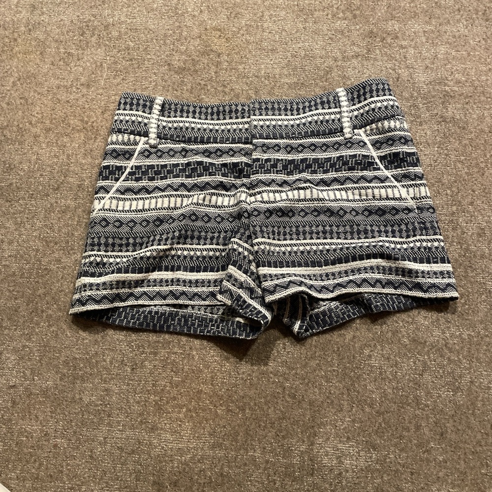 Alice + Olivia Black and White Patterned High Waist Shorts